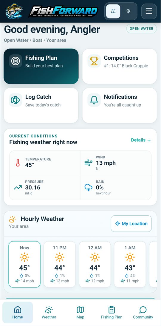 FishForward home screen